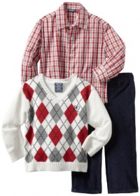 Izod Kids Boys 2-7 Argyle Sweater Plaid Shirt and Pant 3 Piece Set, Ivory, 6 Regular Izod Kids Boys 2-7 Argyle Sweater Plaid Shirt and Pant 3 Piece Set, Ivory, 6 Regular