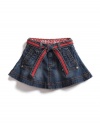 GUESS Kids Girls Denim Skirt, MEDIUM STONE (3T)