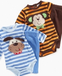On the hunt for his stuffed animals is this charming and adorable bodysuit with accompanying pants by Baby Essentials. On the hunt for his stuffed animals is this charming and adorable bodysuit with accompanying pants by Baby Essentials.