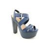 Pour La Victoire Gisela Womens Size 10 Blue Leather Platforms Sandals Shoes