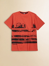 An urban-ready graphic print is at the center of this short-sleeve tee with contrast stitching. Ribbed crewneckPullover styleShort sleevesCottonMachine washImported An urban-ready graphic print is at the center of this short-sleeve tee with contrast stitching. Ribbed crewneckPullover styleShort sleevesCottonMachine washImported