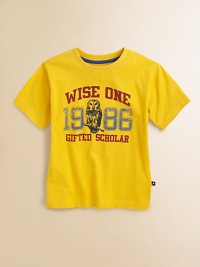 Crafted in cozy cotton in a classic crewneck silhouette, your little scholar will look the part in this cool tee.CrewneckShort sleevesPullover styleCottonMachine washImported Crafted in cozy cotton in a classic crewneck silhouette, your little scholar will look the part in this cool tee.CrewneckShort sleevesPullover styleCottonMachine washImported