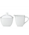 With lightweight construction in fine bone china, a softly squared design and platinum edging, the Mikasa Couture Platinum creamer (not shown) offers a new take on sophisticated modern dining.