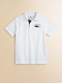 An everyday essential, this cotton polo shirt features an oversized croc for signature style.Polo collarShort sleevesButton-frontCottonMachine washImported Please note: Number of buttons may vary depending on size ordered. An everyday essential, this cotton polo shirt features an oversized croc for signature style.Polo collarShort sleevesButton-frontCottonMachine washImported Please note: Number of buttons may vary depending on size ordered.
