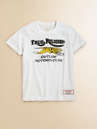 A basic cotton tee goes wild for style with logo and tiger print.CrewneckShort sleevesPullover styleCottonMachine washImported A basic cotton tee goes wild for style with logo and tiger print.CrewneckShort sleevesPullover styleCottonMachine washImported