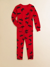 Your young adventurer can settle down for a long winter's nap with this bold and fun moose print to keep him company.Ribbed crew necklineLong sleeves with ribbed cuffsElastic-waist bottoms with ribbed cuffsCottonMachine washImported Your young adventurer can settle down for a long winter's nap with this bold and fun moose print to keep him company.Ribbed crew necklineLong sleeves with ribbed cuffsElastic-waist bottoms with ribbed cuffsCottonMachine washImported