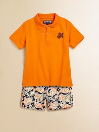 Rendered in a plush cotton-blend, this super soft pique-style knit with colorful logo is an everyday staple.Polo collarShort sleevesPartial front button closureChest turtle logo printSide-vented hem85% cotton/15% polyamideMachine washImported Please note: Number of buttons may vary depending on size ordered. Rendered in a plush cotton-blend, this super soft pique-style knit with colorful logo is an everyday staple.Polo collarShort sleevesPartial front button closureChest turtle logo printSide-vented hem85% cotton/15% polyamideMachine washImported Please note: Number of buttons may vary depending on size ordered.