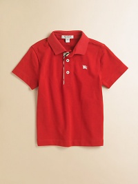 The beloved classic in pure cotton with woven placket trim.Ribbed polo collar Short sleeves Front button placket with woven check trim Embroidered chest logo Cotton Machine wash Imported Please note: Number of buttons may vary depending on size ordered. The beloved classic in pure cotton with woven placket trim.Ribbed polo collar Short sleeves Front button placket with woven check trim Embroidered chest logo Cotton Machine wash Imported Please note: Number of buttons may vary depending on size ordered.