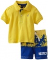 Nautica Sportswear Kids Baby-boys Infant 2 Piece Swim Set, Lemonade, 3-6 Months