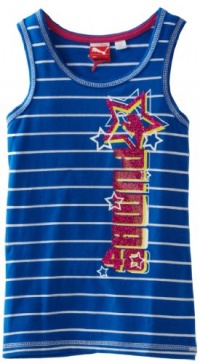 Puma - Kids Girls 7-16 Stripes Tank Top, Victoria Blue, Large Puma - Kids Girls 7-16 Stripes Tank Top, Victoria Blue, Large