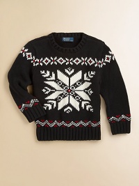 An essential snowflake crewneck sweater is rendered with an intarsia-knit motif for seasonal style.CrewneckLong sleevesPullover styleRibbed collar, cuffs and hemCottonMachine washImported An essential snowflake crewneck sweater is rendered with an intarsia-knit motif for seasonal style.CrewneckLong sleevesPullover styleRibbed collar, cuffs and hemCottonMachine washImported