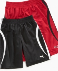 He'll be as stealth as a cat in these comfortable shorts from Puma. He'll be as stealth as a cat in these comfortable shorts from Puma.