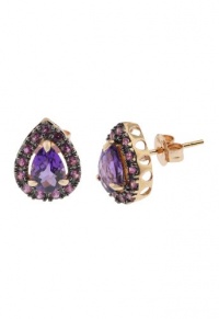 Effy Jewlery 14K Rose Gold Amethyst and Sapphire Earrings, 1.91 TCW Effy Jewlery 14K Rose Gold Amethyst and Sapphire Earrings, 1.91 TCW
