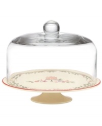 A holly motif drawn from the classic Holiday dinnerware pattern combined with sweet new depictions of the Christmas season makes the Holiday Illustrations cake stand a festive addition to any table. Topped with happiness is homemade and a glass dome. A holly motif drawn from the classic Holiday dinnerware pattern combined with sweet new depictions of the Christmas season makes the Holiday Illustrations cake stand a festive addition to any table. Topped with happiness is homemade and a glass dome.