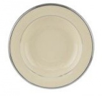 Lenox Solitaire Platinum Banded Ivory China Pasta Bowl/Rim Soup Lenox Solitaire Platinum Banded Ivory China Pasta Bowl/Rim Soup