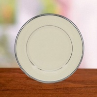 Lenox Solitaire Platinum Banded Ivory China Salad Plate Lenox Solitaire Platinum Banded Ivory China Salad Plate