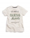 GUESS Kids Boys Short-Sleeve Crewneck Tee with Scribble , OFF WHITE (8/10)