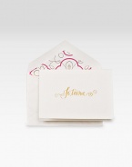Everything sounds more romantic in French. Especially the most romantic three words of all. This gold hand-engraved set paired with beautifully-lined envelopes is the perfect way to remind that special someone how much you care.Set of 15 notecardsHand-engraved design3.9W X 5.2HMade in USAAdditional InformationShipping timeline for this itemThis item cannot be shipped via Rush, Next Business Day, Saturday delivery.This item cannot be shipped to a P.O. 