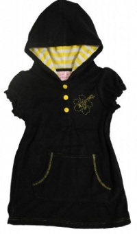 Pink Platinum Girls Hooded Ultra Soft Terry Cloth Coverup - Black (Size 7/8) Pink Platinum Girls Hooded Ultra Soft Terry Cloth Coverup - Black (Size 7/8)
