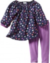 Splendid Littles Baby-Girls Infant Mod Dot Tunic Set, Midnight, 12-18 Months