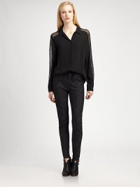 A textural take on a slim, sporty silhouette, in nubby knit cotton with an easy drawstring waist.Elasticized waistbandPull-on styleFront patch pocketsBack slash pockets with pipingRise, about 10Inseam, about 2972% cotton/16% silk/8% wool/4% viscoseCotton trimDry cleanImportedModel shown is 5'11 (180cm) wearing US size Small. A textural take on a slim, sporty silhouette, in nubby knit cotton with an easy drawstring waist.Elasticized waistbandPull-on styleFront patch pocketsBack slash pockets with pipingRise, about 10Inseam, about 2972% cotton/16% silk/8% wool/4% viscoseCotton trimDry cleanImportedModel shown is 5'11 (180cm) wearing US size Small.