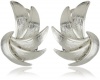 Anne Klein Araway Silver-Tone Garland Button Earrings