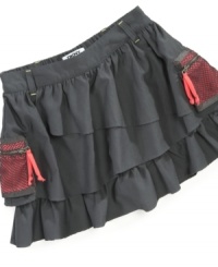 She'll love rocking the ruffles on this adorable DKNY tiered skirt. She'll love rocking the ruffles on this adorable DKNY tiered skirt.