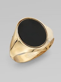 An elegant design with a center black stone with reverses to brass. Black stoneBrassDiameter, about 2½Hinged push clasp closureMade in Italy An elegant design with a center black stone with reverses to brass. Black stoneBrassDiameter, about 2½Hinged push clasp closureMade in Italy
