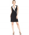 Look dashing at your next evening occasion in this tuxedo-inspired dress from Tahari by ASL.