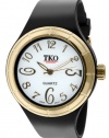 TKO ORLOGI Women's TK530-BG Black and White Collection All Rubber Black Glossy Watch