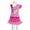 Toddler Girl 3T Fuchsia White Glitter Sequin Heart Short Outfit