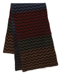 Get wrapped up in Paul Smith's luxurious gradient zig-zag wool scarf.