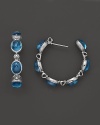 Blue topaz stones give a lasting impression on Di MODOLO's standout multi stone hoop earrings.