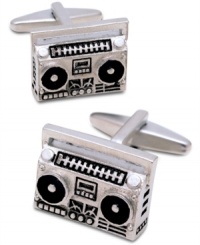 Add some volume to your business style with these boombox cufflinks from Kenneth Cole Reaction. Add some volume to your business style with these boombox cufflinks from Kenneth Cole Reaction.
