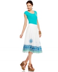 Inspired by the fashion of Brasil, Style&co.'s medallion-print skirt makes any outfit more samba-worthy! Inspired by the fashion of Brasil, Style&co.'s medallion-print skirt makes any outfit more samba-worthy!