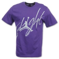 Jordan Nike Air Men's Cursive Flight T-Shirt Purple-2XL Jordan Nike Air Men's Cursive Flight T-Shirt Purple-2XL