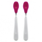 Whether you're serving mushed pees or your little toddler's feeding on his own, these spoons are perfect for every meal with a contoured handle and an easy-scoop spoon head.