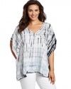 Karen Kane Women's Plus-Size Tie Dye Scarf Top