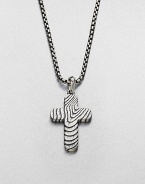Impeccable craftsmanship and detail defines this cross pendant of sterling silver, complemented by a signature box chain necklace.Sterling silverLength, about 22Imported