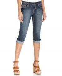 These super-flattering pair of petite capris from Earl Jeans feature a skinny silhouette and dark wash that instantly lengthen your legs! Pair them with your favorite summer heels! These super-flattering pair of petite capris from Earl Jeans feature a skinny silhouette and dark wash that instantly lengthen your legs! Pair them with your favorite summer heels!