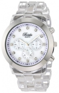 Breda Women's 2307-Clear/Silv Brooke Oversized Bezel Mother-Of-Pearl Dial Rhinestone Hour Markers Plastic Band Watch Breda Women's 2307-Clear/Silv Brooke Oversized Bezel Mother-Of-Pearl Dial Rhinestone Hour Markers Plastic Band Watch