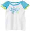 adidas Baby-Girls Infant Daisy Daze Raglan Tee, White/Blue, 3 Months