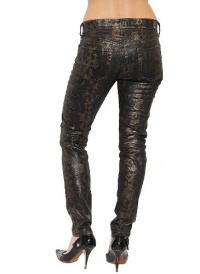 Women's 7 For All Mankind Skinny 2nd Skin Jean in Gold Textured Snake Women's 7 For All Mankind Skinny 2nd Skin Jean in Gold Textured Snake