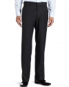 Haggar Men's Flex Gab Heather Plain Front Expandable Waistband Straight Fit Dress Pant