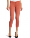 7 For All Mankind Women's Crop Skinny Jean in Light Coral, Light Coral, 32