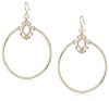 Jessica Simpson Gold Tone Signature Drop Hoop Earrings