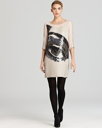 Keep your eye on the prize in this one-of-a-kind looking French Connection dress that features a bold, sequinedeye design and perfectly-placed sheer accents. Keep your eye on the prize in this one-of-a-kind looking French Connection dress that features a bold, sequinedeye design and perfectly-placed sheer accents.