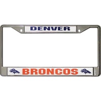 Rico Denver Broncos Chrome License Plate Frame Rico Denver Broncos Chrome License Plate Frame