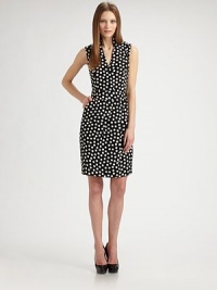 EXCLUSIVELY AT SAKS. Supple silk printed with a signature punto dot pattern, tailored with soft pleats and a flattering surplice neckline.Mock neck collarSurplice necklineSleevelessBanded waistAsymmetrical skirt pleatsConcealed back zipFully linedAbout 24 from natural waistSilkDry cleanImported of Italian fabricModel shown is 5'9½ (176cm) wearing US size 4. EXCLUSIVELY AT SAKS. Supple silk printed with a signature punto dot pattern, tailored with soft pleats and a flattering surplice neckline.Mock neck collarSurplice necklineSleevelessBanded waistAsymmetrical skirt pleatsConcealed back zipFully linedAbout 24 from natural waistSilkDry cleanImported of Italian fabricModel shown is 5'9½ (176cm) wearing US size 4.