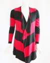 INC International Concepts Womens Red Black Nostalgia Drape Sweater S